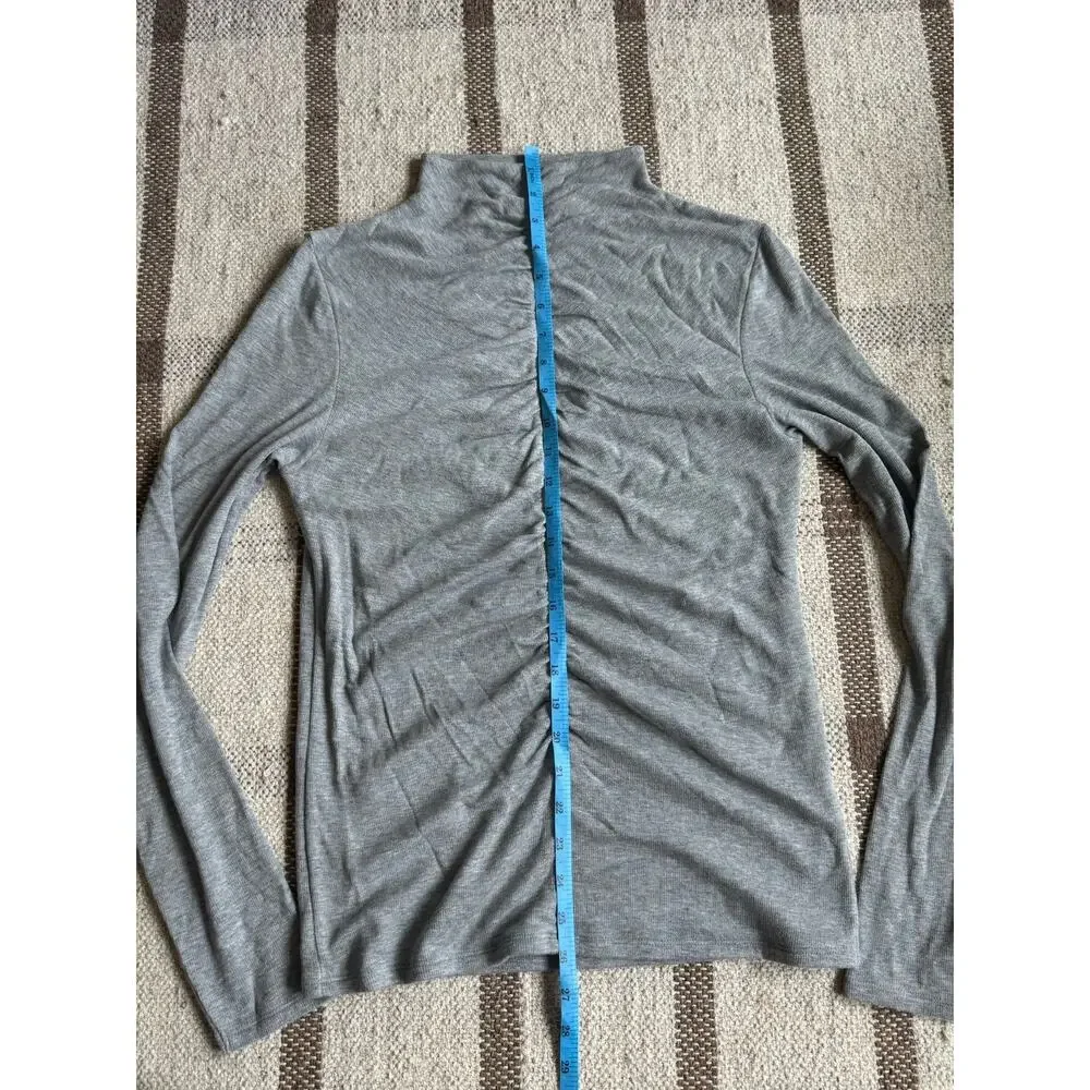 Veronica Beard Theresa Ruched Turtleneck Sweater Gray Women’s Large - Picture 5 of 10